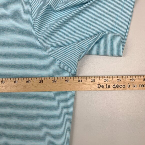 Johnnie-O Mens Shirt Large Blue Striped Polo Prep-Formance Stretch Golf Preppy - Picture 5 of 8